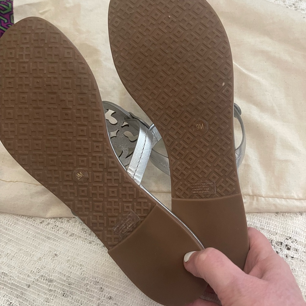 Tory Burch Silver Crystal Miller Thong Sandals - Picture 3 of 3